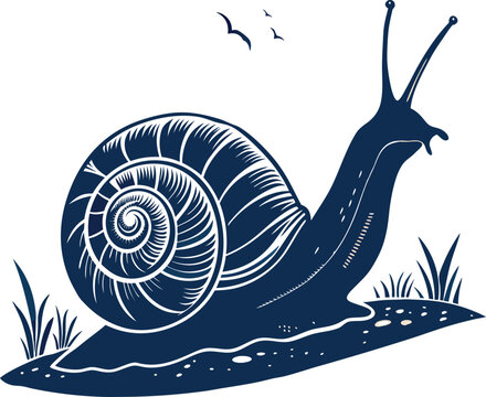 recommend clip art: Sea snail silhouette vector illustration, snail icon symbol