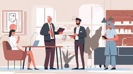 Professional Real Estate Agent Assisting Elderly Couple in Property Purchase