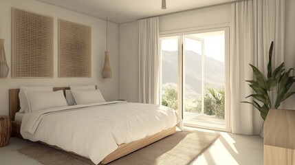 Minimalist Bedroom Design With Mountain View
