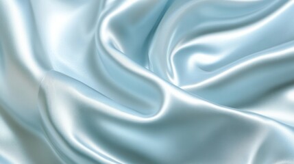 Obraz premium Soft Blue Silk Fabric Draped Smoothly