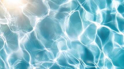 A captivating view of a bright blue water surface kissed by sunlight, instilling a sense of joy and freshness, ideal for evoking feelings of summer and leisure.