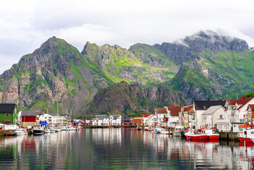 Fishing harbor Henningsvaer, Lofoten Islands, Norway
