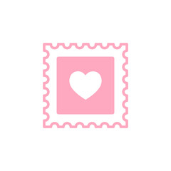 Valentine postage icon. Isolated on white background