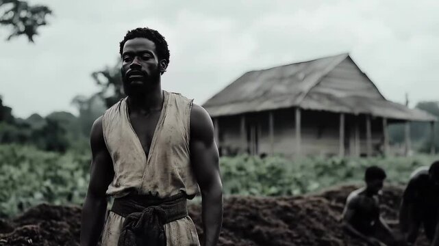 The hard work of African slaves cultivating the land in America. It reflects on their significant contributions and the challenges they faced while shaping history. Black History Month