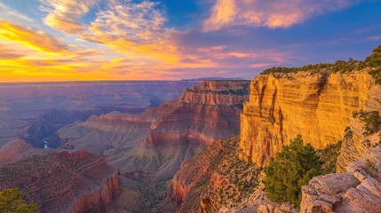 Grand Canyon Sunset Dramatic Cliffscape Vista