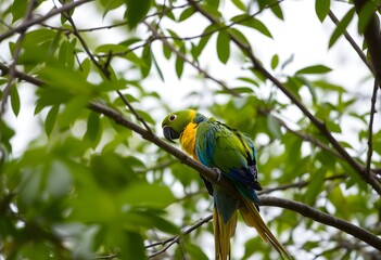 Naklejka premium A view of a Parrot in the Jungle
