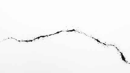 Abstract black ink line on white background