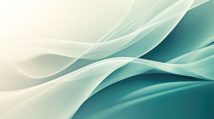 Abstract flowing wave patterns in soft green and cream hues