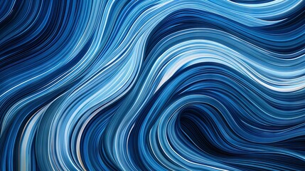   A close-up of a blue and white background featuring wavy lines centered on a black background