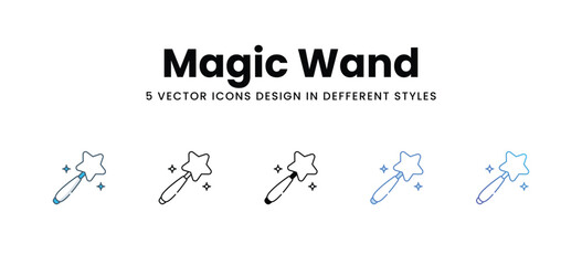 Magic Wand icons different style vector stock illustration