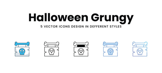 Halloween Grungy icons different style vector stock illustration