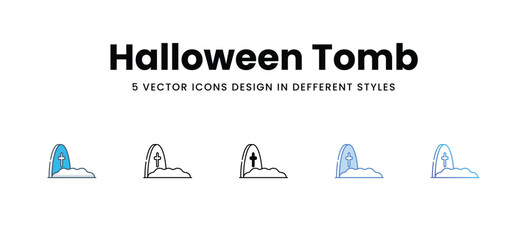 Halloween Tomb icons different style vector stock illustration