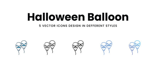 Halloween Balloon icons different style vector stock illustration