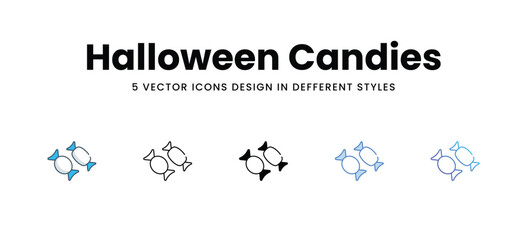 Halloween Candies icons different style vector stock illustration