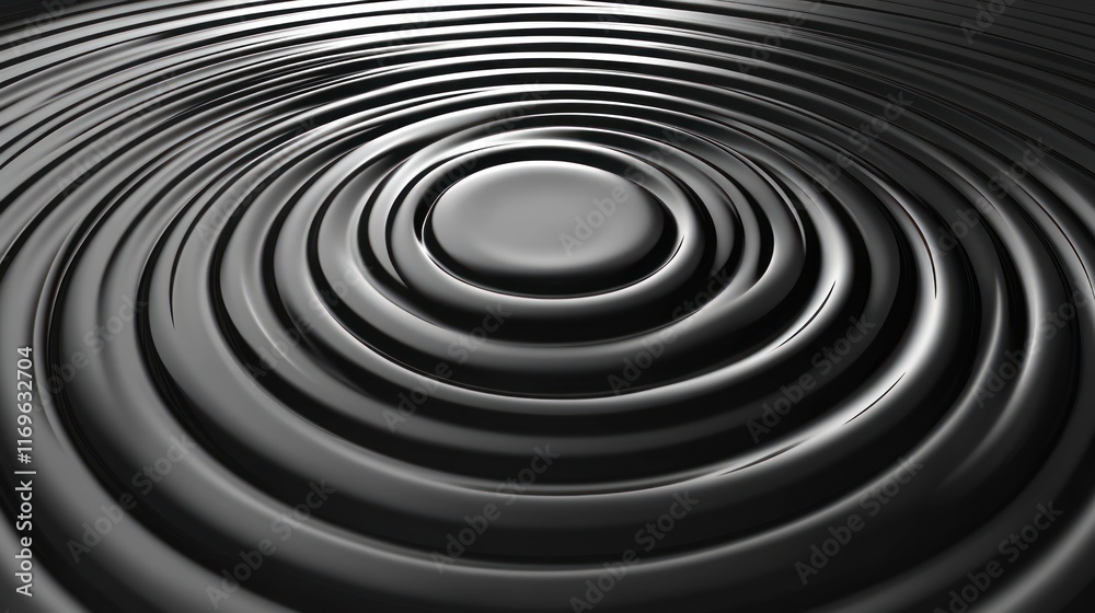 Poster Dark Liquid Concentric Circles Ripple Pattern Design