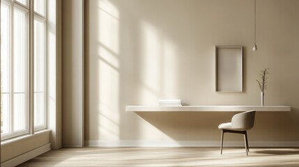 Minimalist Room Design With Sunlight And Modern Furniture