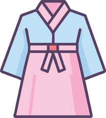 Traditional Korean Hanbok Dress Vector Illustration - Cultural Fashion Design