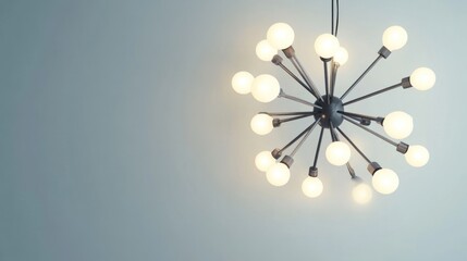 Modern Sputnik Style Chandelier Illuminates Room