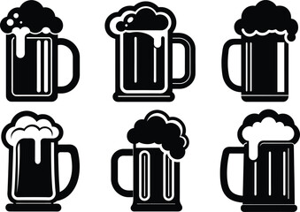 Beer mug icon, Beer mug icon isolated flat vector illustration in outline design