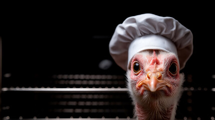 Turkey in a chef hat