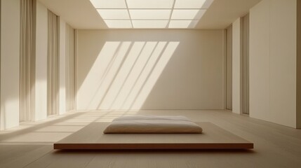 Minimalist Room Sunlight Cushion Platform Design