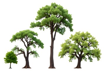 Obraz premium A view of some trees on a white background