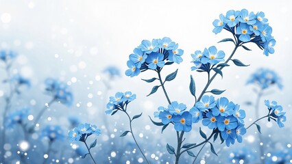 Stunning Blue Forget Me Not Flowers Meadow