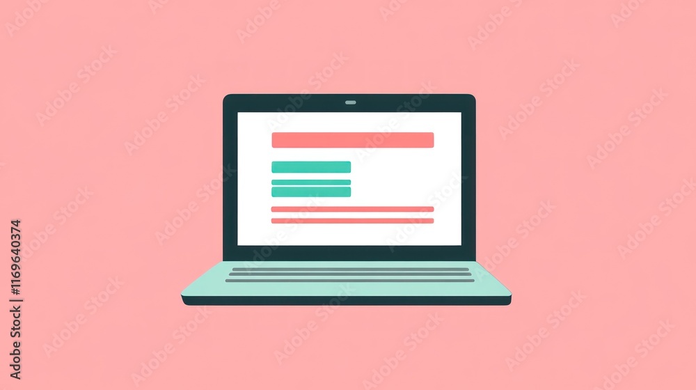 Poster Laptop Displaying a Simple Webpage Form