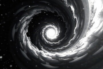 Abstract swirling vortex, monochrome high contrast, dynamic, energy , graphic, texture, cosmos