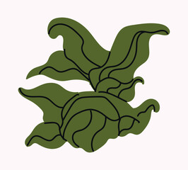 Bold Green Leaf Composition in Vector Style