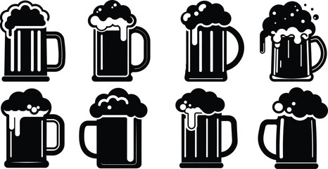 Beer mug icon, Beer mug icon isolated flat vector illustration in outline design