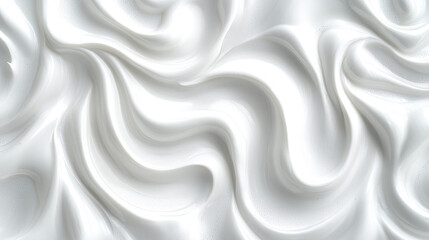 Obraz premium White yogurt texture, close-up glossy and thick, luxurious dairy swirl design