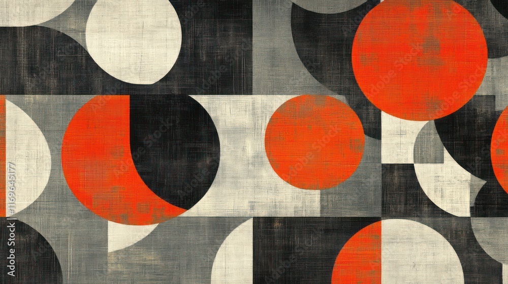 Poster Abstract Geometric Composition with Circles and Rectangles