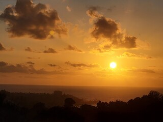 Golden Sunset Over La Jolla Landscape with Ocean View
