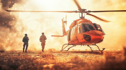 Search and Rescue Mission in Desert Landscape