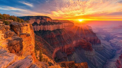 Grand Canyon Sunrise Majestic Landscape Golden Hour