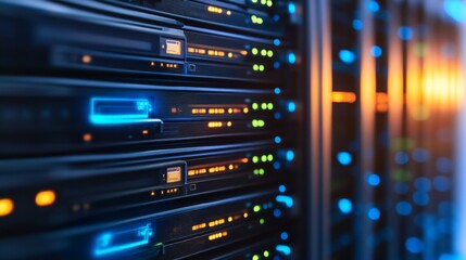 Advanced Machine Learning Servers with Glowing Effects