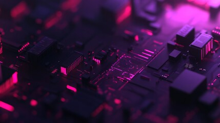 Animated Microchip Textures in a High-Tech Environment