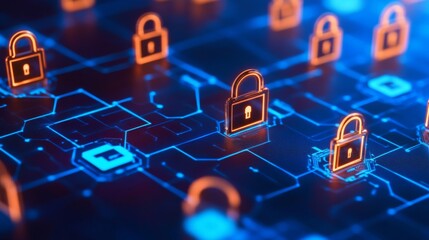 Bright Cybersecurity Animation with Data Protection Symbols