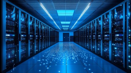 Fototapeta premium Digital Pathways in a Modern Communication Room