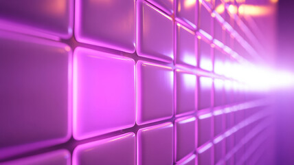 Purple glowing tiles forming a futuristic pattern