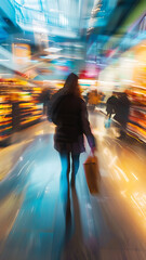 Blurred City Street Scene with Motion