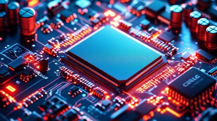 Obraz premium High-Tech Chip Design in Infographic Style