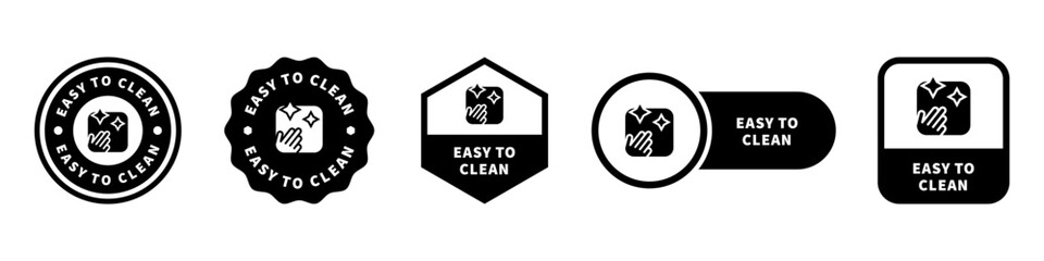 Easy to Clean - signs for washing product label.
