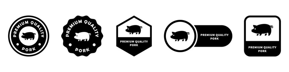 Premium Quality Pork - vector signs for meet product label.