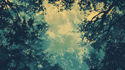Dappled sun forest filter. Sylvan. Illustration