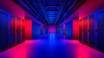 Fototapeta premium Modern Cooling System Room with Dynamic Lighting