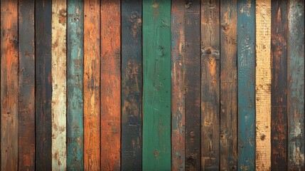 Rustic Colorful Wooden Plank Background