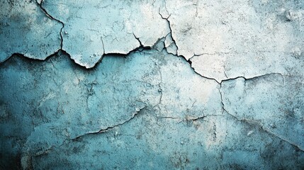 Obraz premium Cracked Blue Wall Texture for Design Use