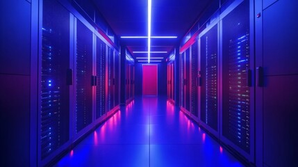 Fototapeta premium Modern Tech Infrastructure with Colorful Lighting
